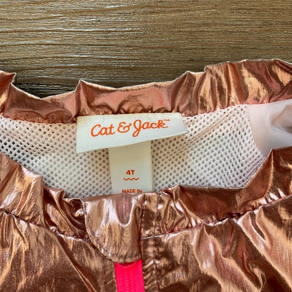 Girls’ Pink Metallic Jacket - Picture 3 of 4